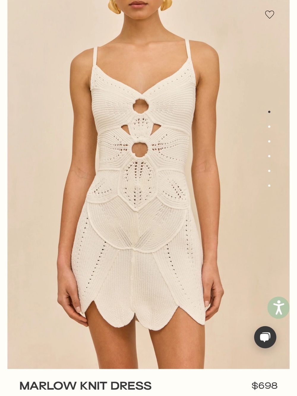 cult gaia Cream Crochet Marlow Mini Dress